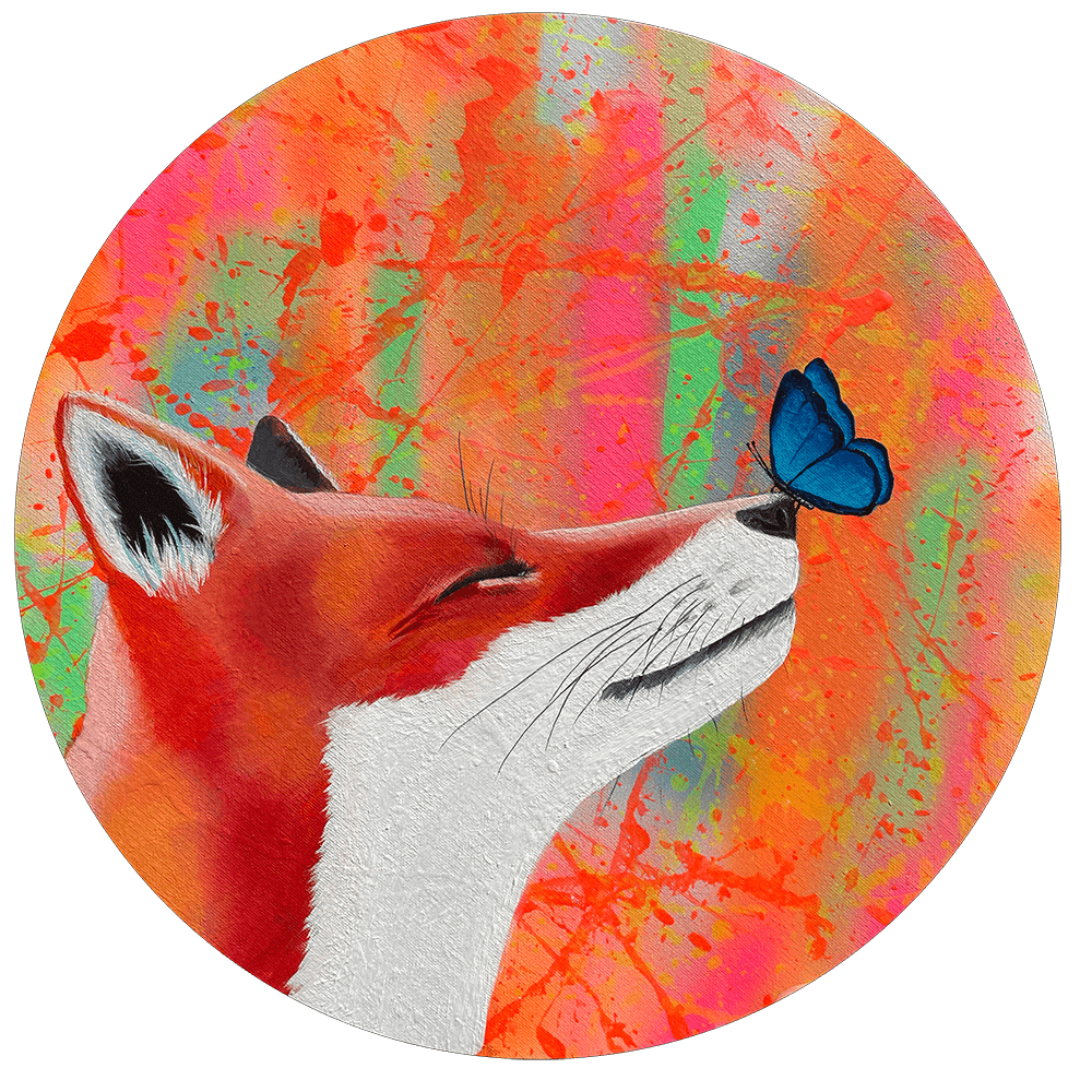 Fox and Butterfly Original Painting | Original Painting Wall Art — Nova  Lune Art